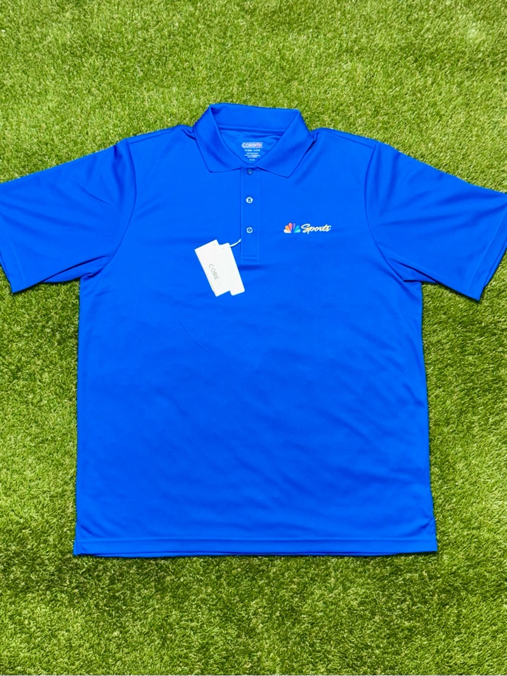 NBC Sports Polo Golf Shirt Men Size XL Blue Moisture Wicking NWT